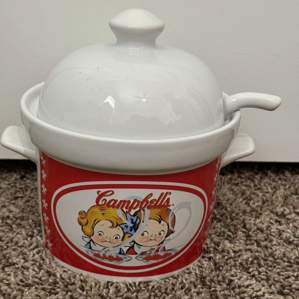 Campbell's 2004 Soup Tureen Serving Bowl with Lid and Ladle Houston‎ Harvest